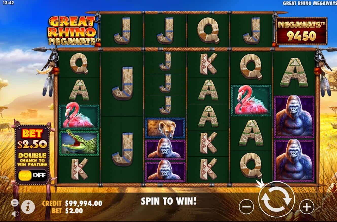 Petualangan Safari Hadiah Liar Great Rhino Megaways